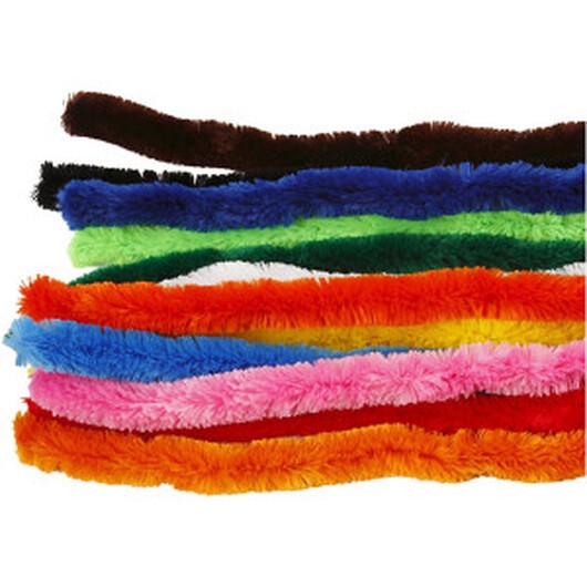 Piprensare, stora, L: 45 cm, tjocklek 25 mm, mixade färger, 60 mix./ 1 förp.