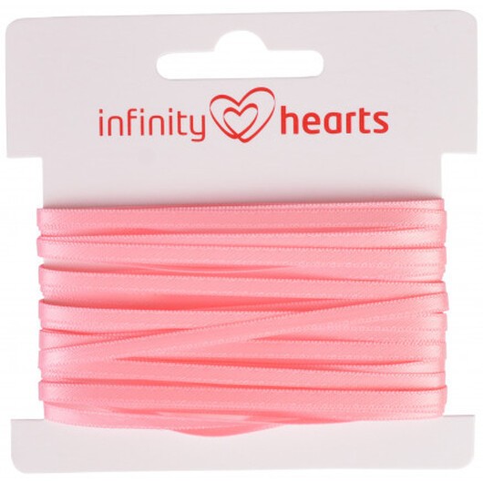 Infinity Hearts Satinband Dubbelsidig 3mm 150 Rosa - 5m