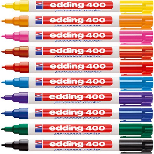 Edding marker 400, linje 1 mm, Ass. färger, 10 st / 1 frp.