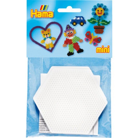 Hama Mini Påse 5204 Sexkantig Pärlplatta Vit 8,5x8,5cm - 2 st