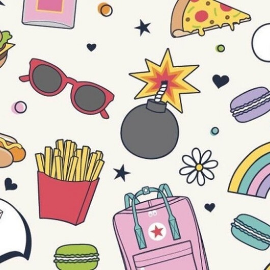 Bomullsjersey Print Tyg 150cm 002 Mönster - 50cm