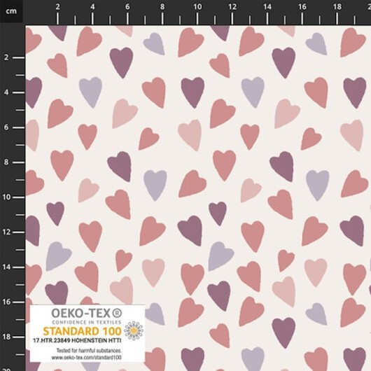 Avalana Jersey Tyg Tryck 150cm Hjärtan - 50cm