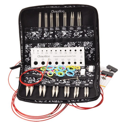 ChiaoGoo Lace Twist Komplett uppsättning utbytbara ändstickor Rostfritt kirurgiskt stål 60-80-100 cm 2,75-10 mm 13 storlekar