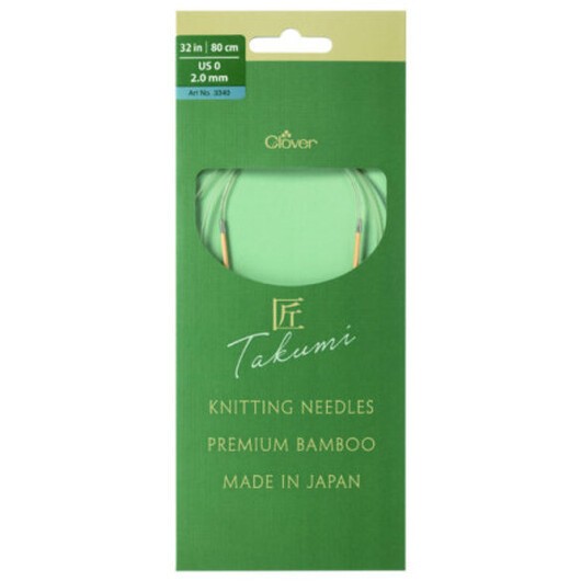 Clover Takumi Pro Bambu Rundstickor med kullager 80cm 2.0mm