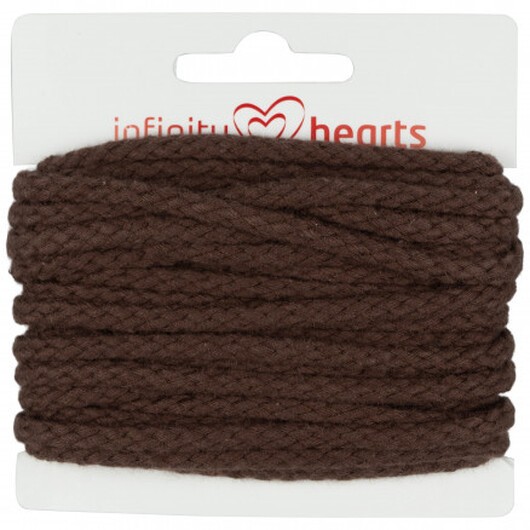 Infinity Hearts Anoraksnöre Bomull rund 5mm 880 Mörk Brun - 5m