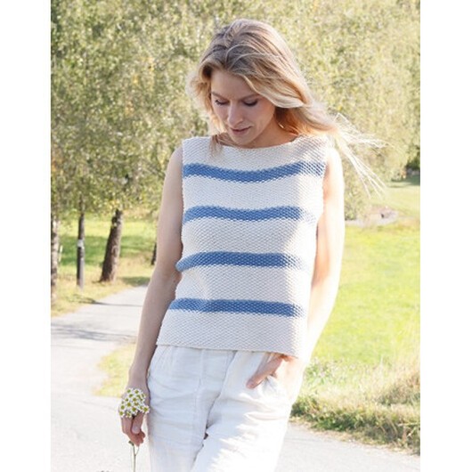 Sea Bird Topp by DROPS Design - Topp Stickmönster str. S - XXXL