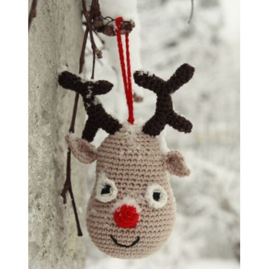 Rudolf by DROPS Design - Ren Julpynt Virk-mönster 14 cm