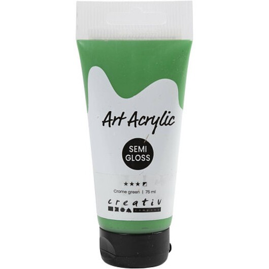 Akrylfärg, halvblank, semi opaque, crome green, 75 ml/ 1 flaska