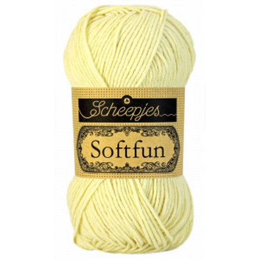 Scheepjes Softfun Garn Unicolor 2496 Vaniljgul