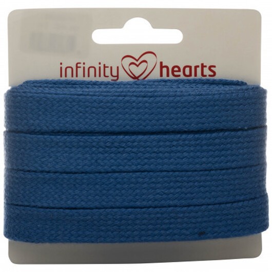 Infinity Hearts Anoraksnöre Bomull platt 10mm 650 Blå - 5m