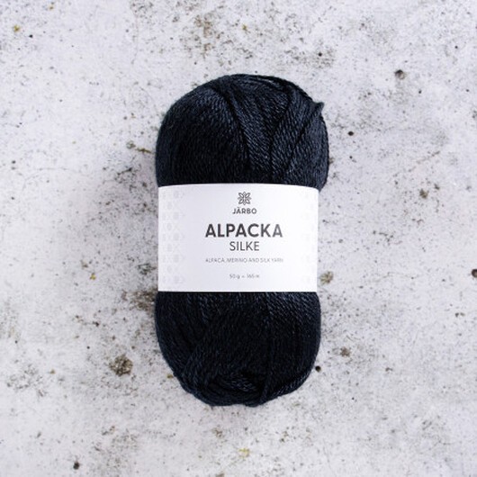 Järbo Alpaca Silk Garn 504 Svart Korp