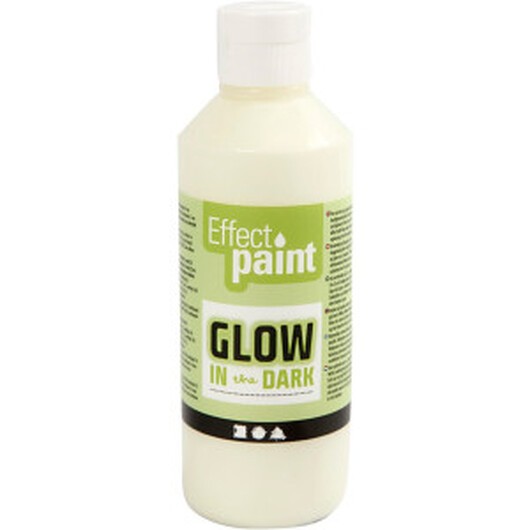Glow in the Dark, Självlysande Färg, fluorescerande gul, 250 ml/ 1 flaska