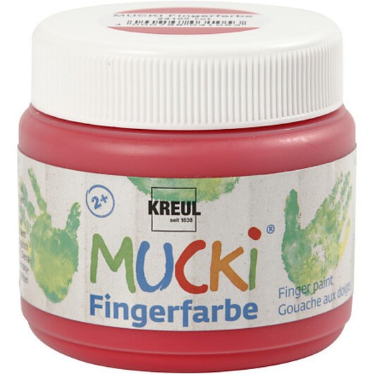 Mucki Fingerfärg, röd, 150 ml/ 1 burk