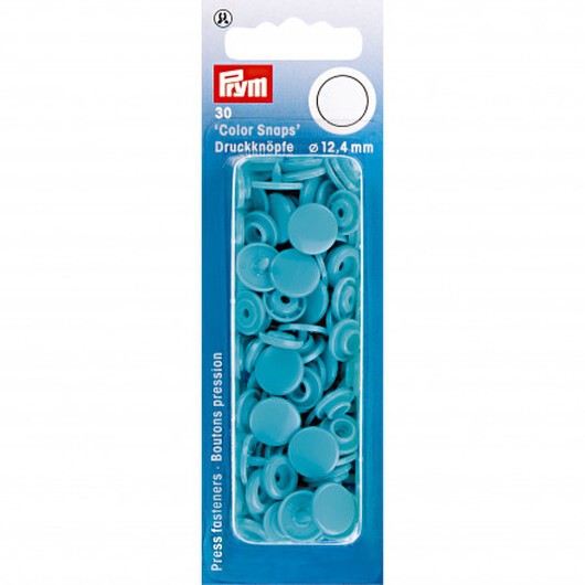 Prym Color Snaps Tryckknappar Plast Rund Turkos 12,4mm - 30 st.