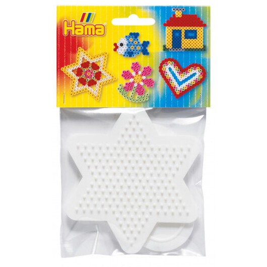 Hama Midi Pärlplatta 4452 Hjärta & Stjärna Vit - 2 st.