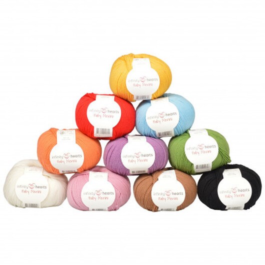Infinity Hearts Baby Merino Garnpaket 19 Basfärger - 10 st