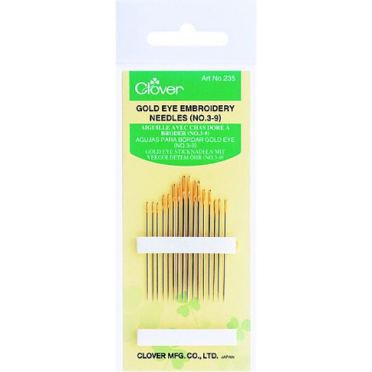 Clover Broderinålar Guld öga nr. 3-9 - 16 st.