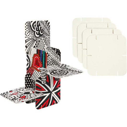 Puzzle konstruktionsbrickor, stl. 9,3x9,3 cm, tjocklek 1,2 mm, vit, 200 st./ 1 förp.