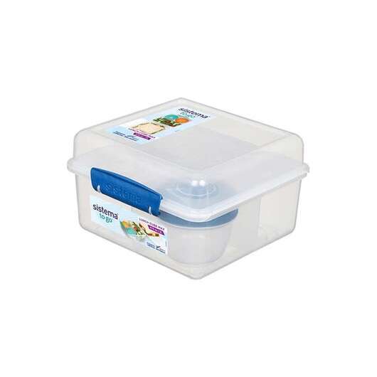 Sistema Matlåda - Lunch Cube Max - Fack i 2 lager med bägare - 2L - Ocean Blue