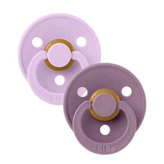 BIBS Symmetrisk Colour Sut - 2-Pak - Str. 2 - Naturgummi - Violet Sky/Mauve