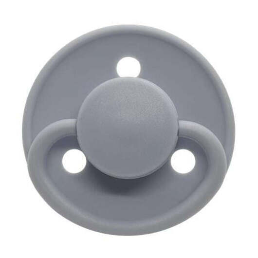 Mininor Rund napp silikon - grå 2-pack - 6m+