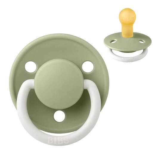 BIBS De Lux Napp - Stl 1 - Naturgummi - GLOW - Sage