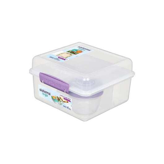 Sistema Matlåda - Lunch Cube Max - Fack i 2 lager med bägare - 2L - Misty Purple