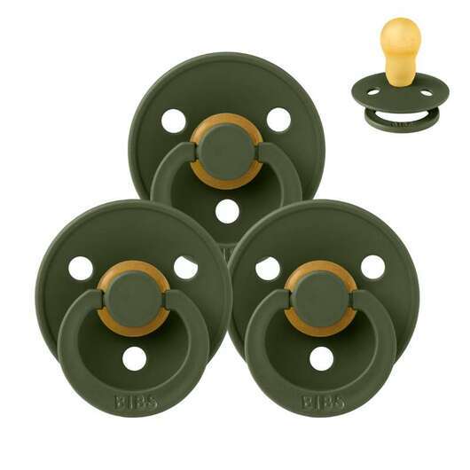 BIBS Rund Colour Napp - Sampackning - 3 st - Stl 3 - Hunter Green