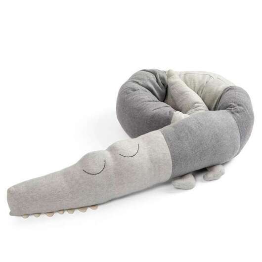 Sebra Stickad kudde/sänganka - Sleepy Croc - Elephant Grey