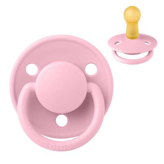 BIBS De Lux Napp - Stl 2 - Naturgummi - Baby Pink