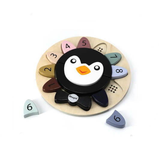 Magni Pingvin puslespil i træ med tal
