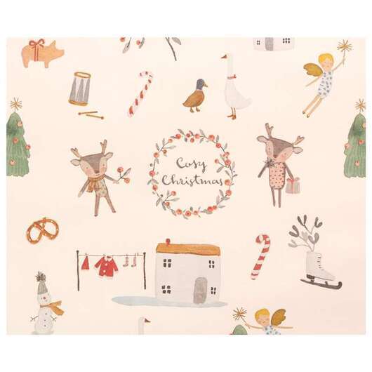 Maileg Presentpapper - Cosy Christmas - Offwhite (10 meter)