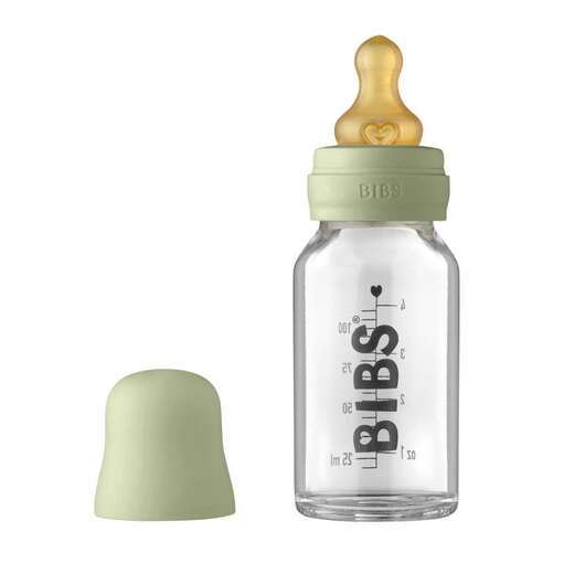 BIBS Bottle - Komplett Nappflaska Set - Liten - 110 ml. - Sage