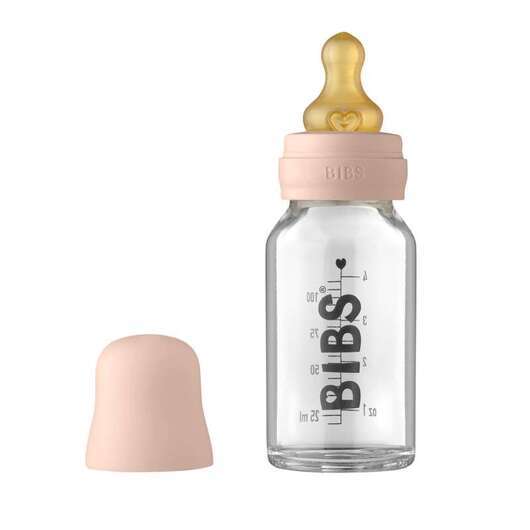 BIBS Bottle - Komplett Nappflaska Set - Liten - 110 ml. - Blush