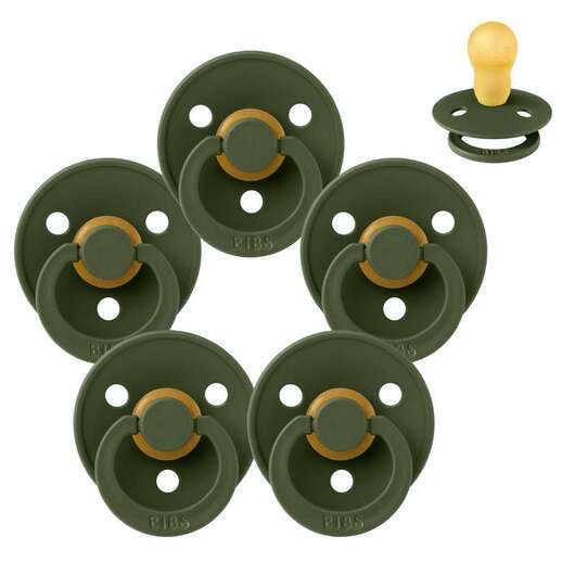 BIBS Rund Colour Napp - Sampackning - 5 st - Stl 3 - Hunter Green