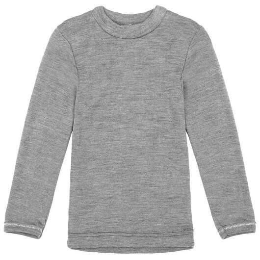 Engel Natur Bluse - Økologisk Uld/Silke - Grey Melange