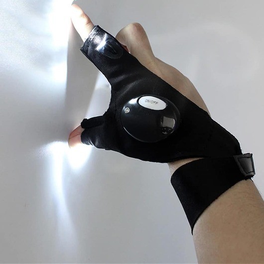 Handskar med inbyggt LED-ljus