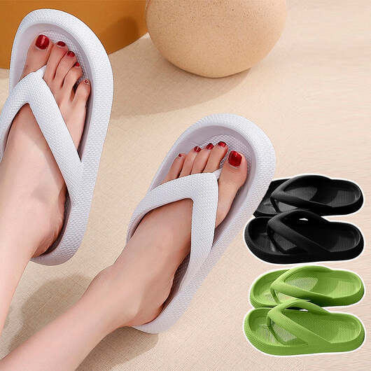 Tåsplit Tofflor - Mjuka, halksäkra och i flera vackra färger (Kända som Happy Flops) - Rosa / 38/39