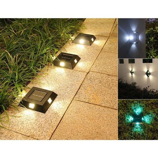 LED-solcellslampa - dekorativ trädgårds- eller vägglampa, 4-pack