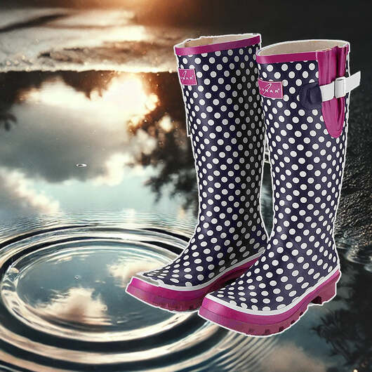 Höga gummistövlar för damer  -  stilfulla, bekväma och vattentäta - 36