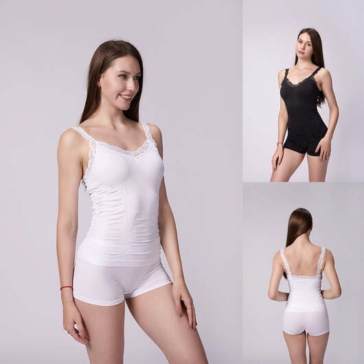 Spetstopp - förpackning med 3 stycken (vit / svart) - 2 x Svart, 1 Vit