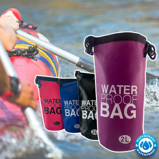 Dry bag 2 liter - Vattentät väska - flera pigga färger - - Blå
