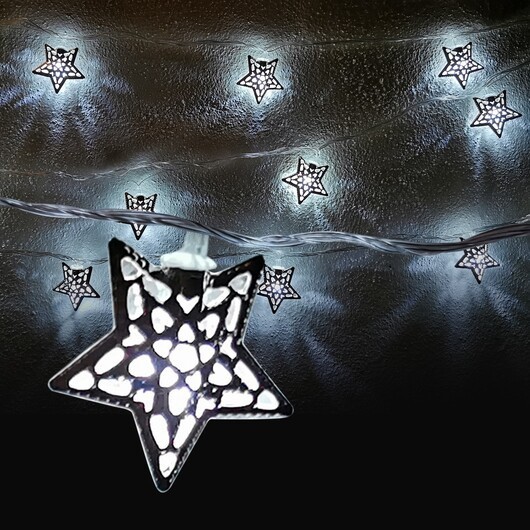 LED-ljuskedja med Silverstjärnor (3,5 meter)