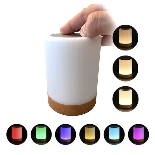 LED-dimbar bordslampa med touch & RGB-färgförändring