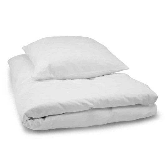Sängkläder 140 x 200 med dragkedja i 100% bomullssatin från Rugs'n'more - Vit
