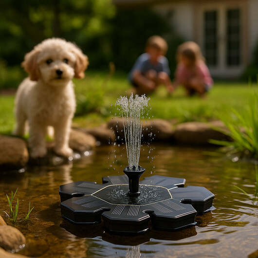 Solcellsdriven fontän (flytande) Ø29 cm