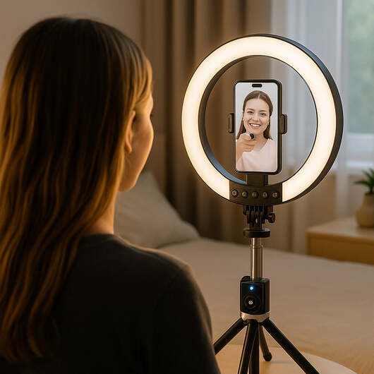 Ring Light med fjärrkontroll & stativ  -  3 färgtemperaturer  -  P220-Q