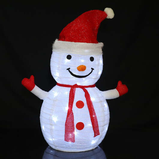 Snögubbe 70 cm - Hopfällbar med timer -