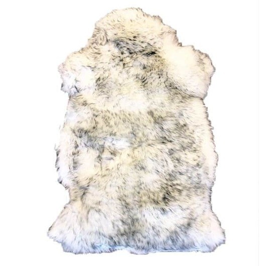 Äkta lammskinnsfäll (vit/svart)
