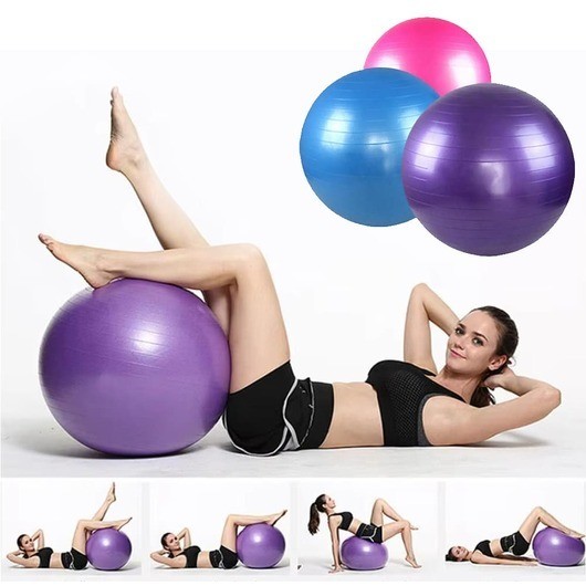 Yogaboll / Fitnessboll  -  Perfekt för träning och välbefinnande - Blå / 65 CM